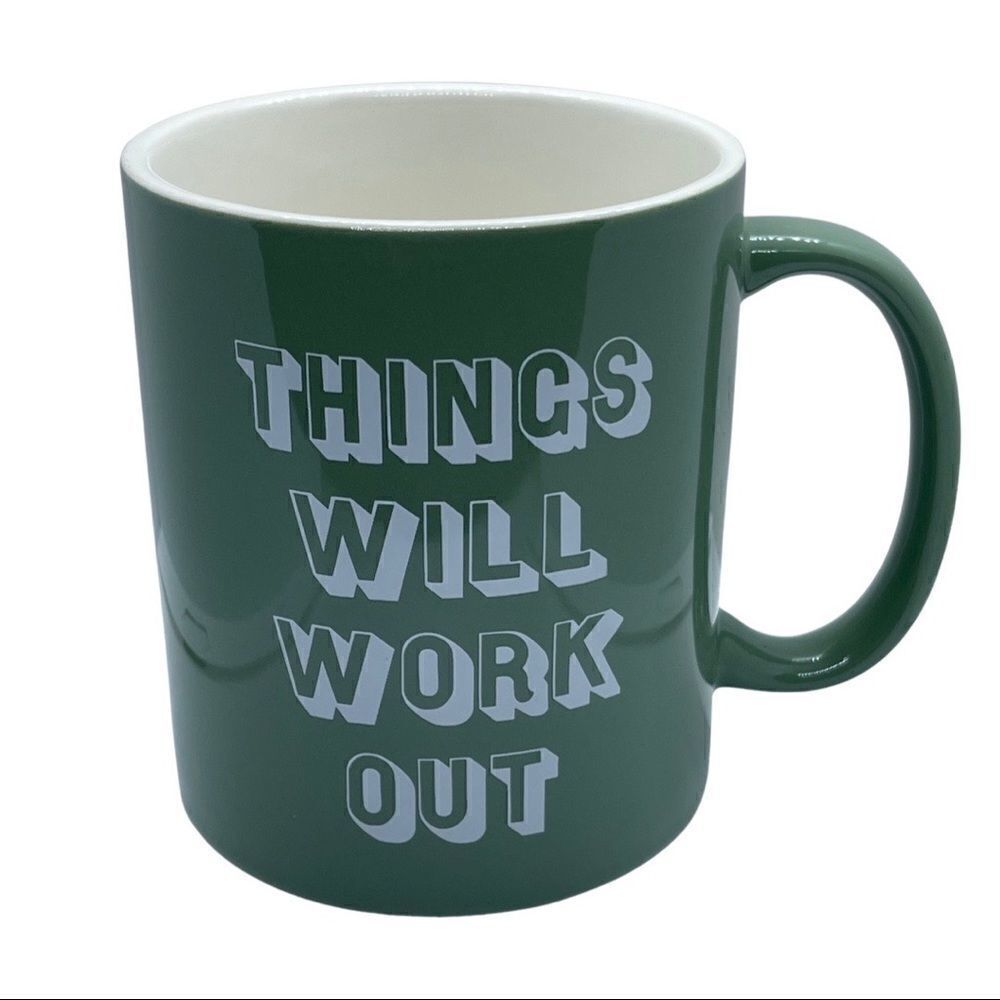Room Essentials Stoneware Mug “Things Will Work Out” • NWT